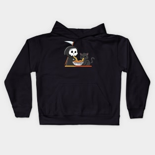 Grim Reaper and kitty Kids Hoodie